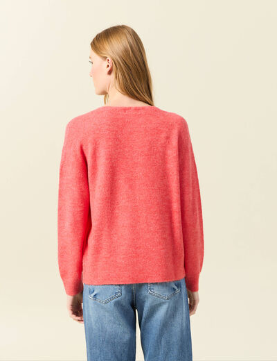 Pull manches longues orange femme