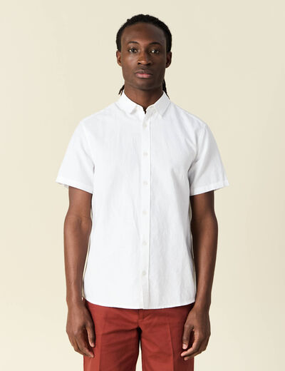 Chemise manches courtes blanc homme