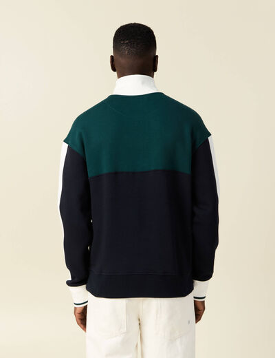 Sweat manches longues bleu marine homme