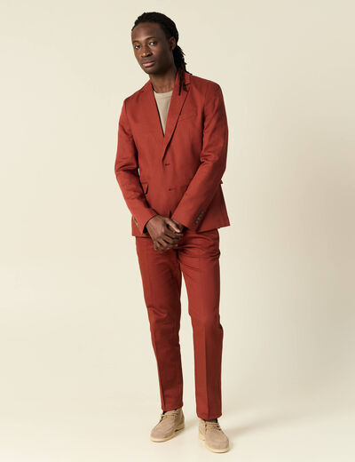 Pantalon chino marron cognac homme