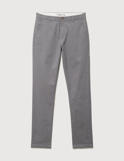 Pantalon chino slim gris homme