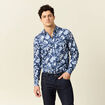 Chemise manches longues bleu homme
