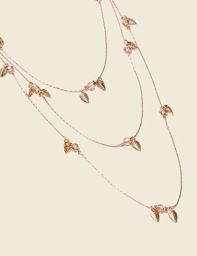 Collier multichaînes couleur or femme