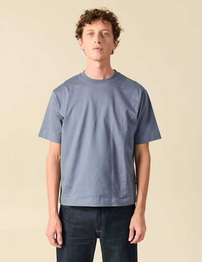 T-shirt en coton bleu gris homme