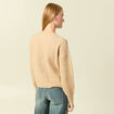 Gilet manches longues col rond creme femme