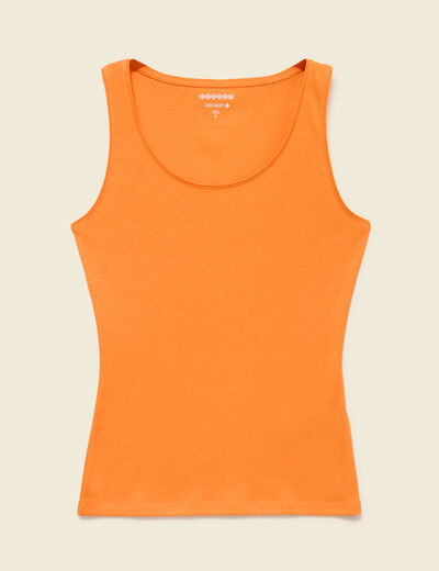 D&eacute;bardeur cintr&eacute; d&eacute;collet&eacute; sans manches orange clair femme