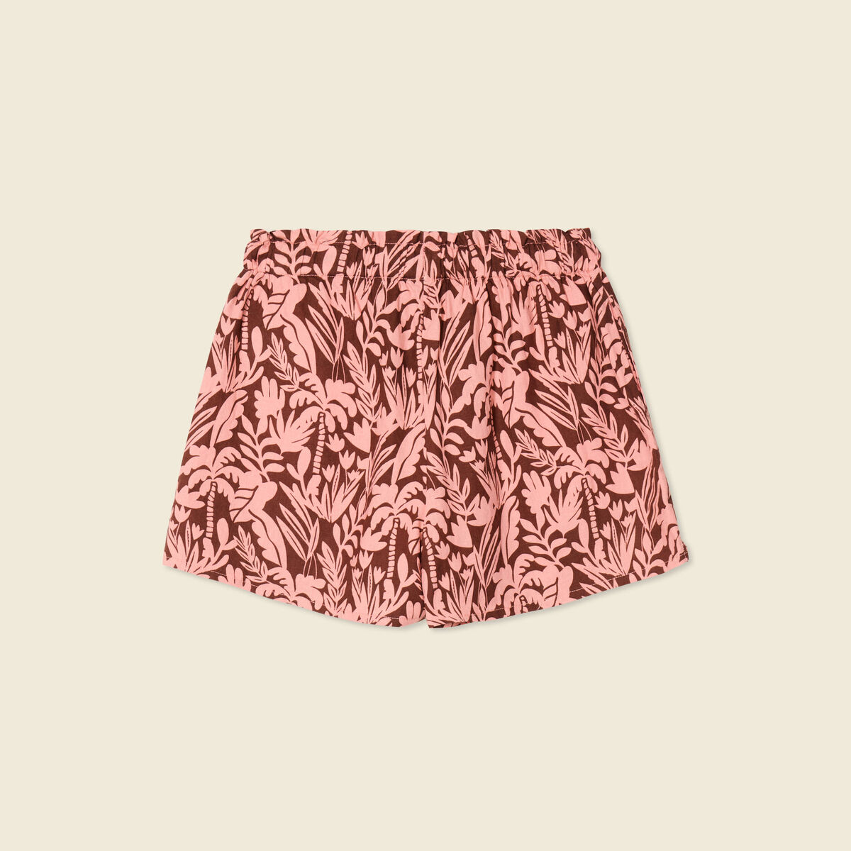 Short droit marron foncé femme