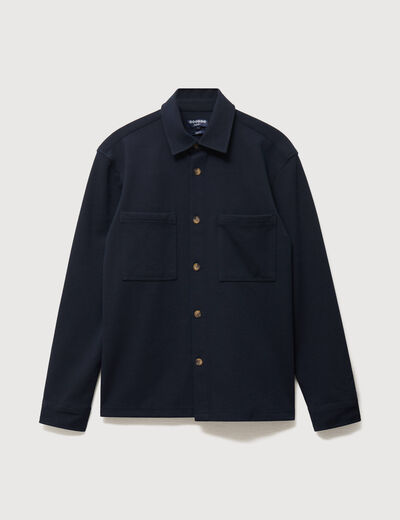 Surchemise droite col am&eacute;ricain bleu marine homme