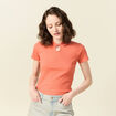 Polo manches courtes orange foncé femme