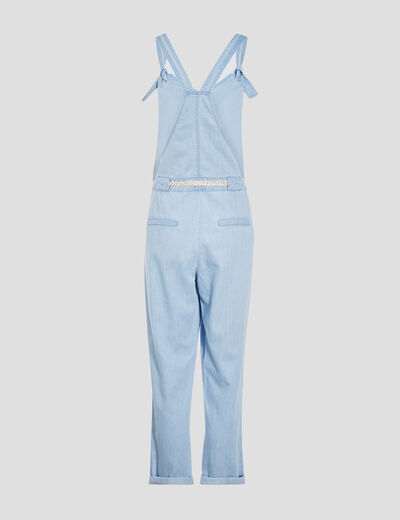 Salopette en denim denim bleach femme