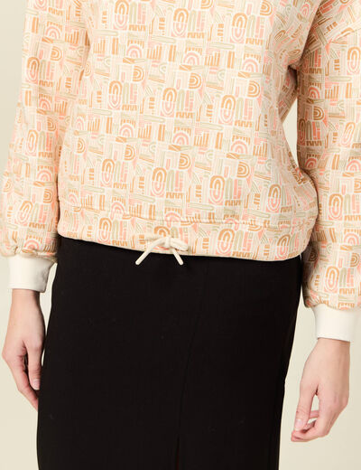 Sweat à capuche orange corail femme