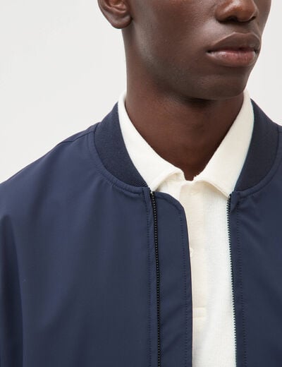 Blouson manches longues doubl&eacute; bleu marine homme