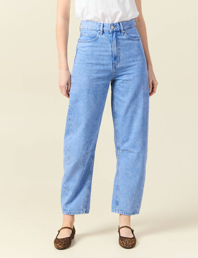 Jeans slouchy 7/8ème denim baby bleu femme