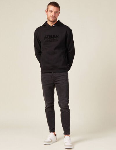 Sweat oversize à capuche noir homme