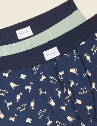Lot 2 boxers vert olive homme