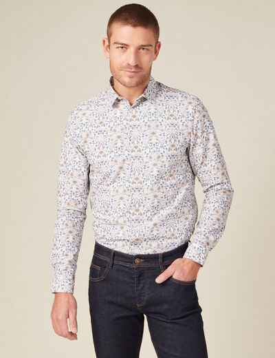 Chemise &agrave; manches longues blanc homme