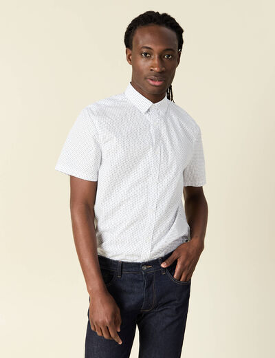 Chemise manches courtes blanc homme