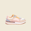 Baskets joggers &agrave; lacets rose poudr&eacute;e femme