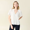 Blouse manches courtes bleu ciel femme