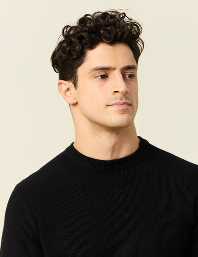 Pull éco-responsable noir homme