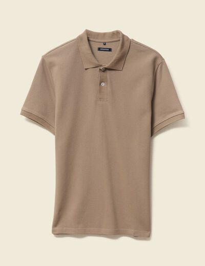 Polo manches courtes taupe homme