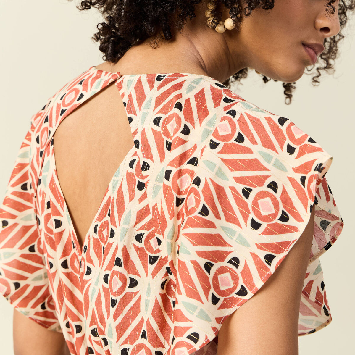 Robe longue droite fluide terracotta femme