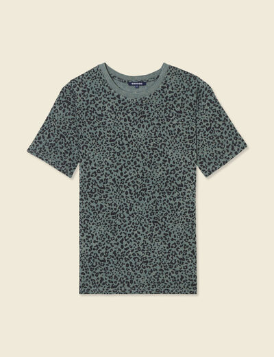 T-shirt manches courtes vert kaki femme