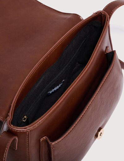 Sac bandouli&egrave;re avec doublure marron fonc&eacute; femme