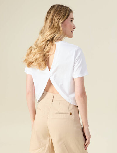 T-shirt manches courtes blanc femme