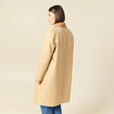 Imperm&eacute;able long droit col tailleur beige femme