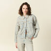 Veste oversize en jean bleu ciel femme