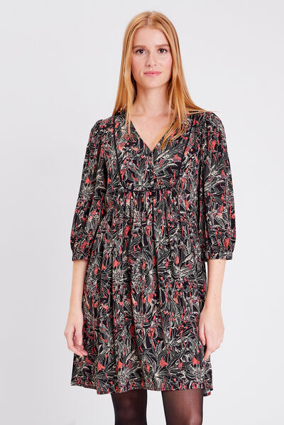 Robe droite éco-responsable noir femme