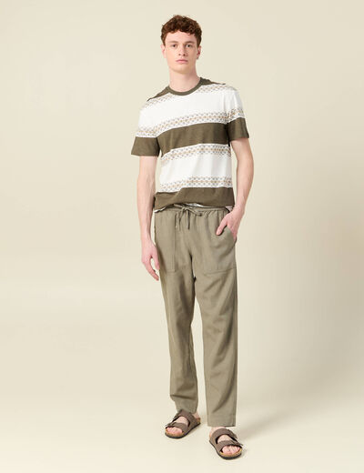 T-shirt manches courtes vert kaki homme