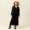 Robe manches longues en voile doubl&eacute;e noir femme