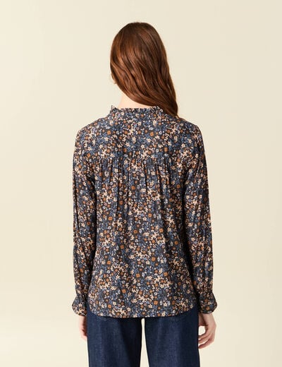Blouse manches longues bleu marine femme