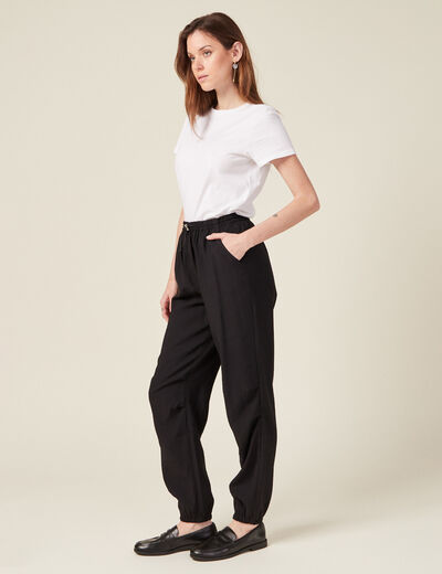 Pantalon cargo noir femme