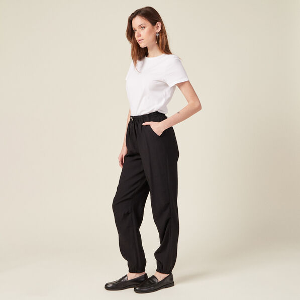 Pantalon cargo noir femme