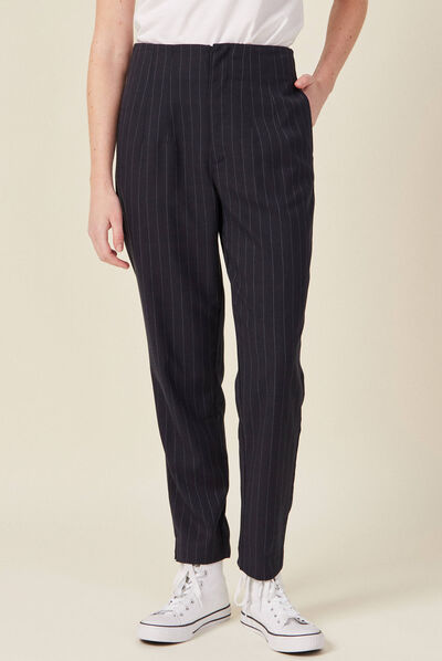 Pantalon cigarette bleu femme