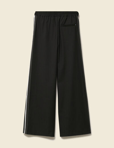 Pantalon taille haute fluide noir femme