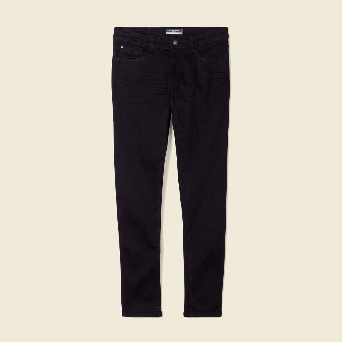 Jeans slim stretch longueur 34 denim noir homme