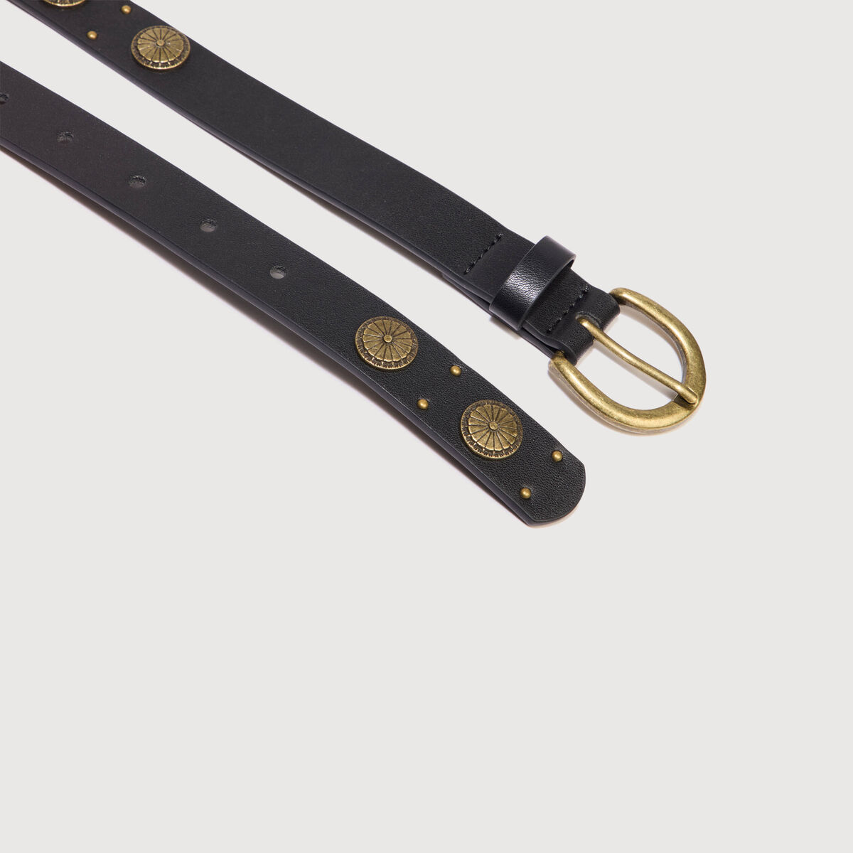 Ceinture fine avec ornements noir femme