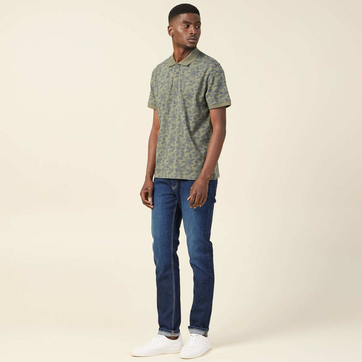 Polo éco-responsable vert kaki homme