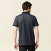Polo cintr&eacute; manches courtes col polo bleu marine homme