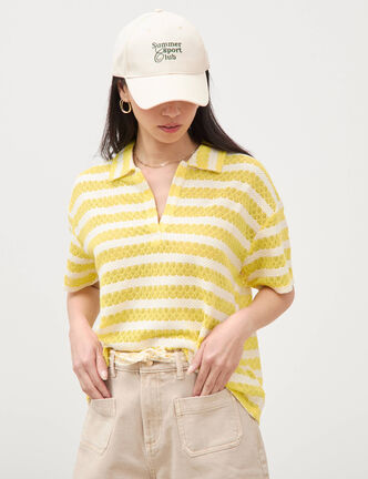 T-shirt manches courtes jaune femme