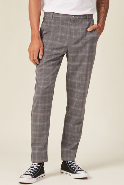 Pantalon chino tapered gris foncé homme