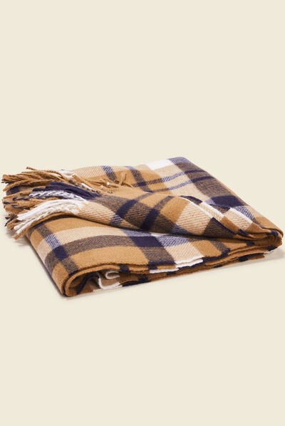 Écharpe avec franges vert olive homme