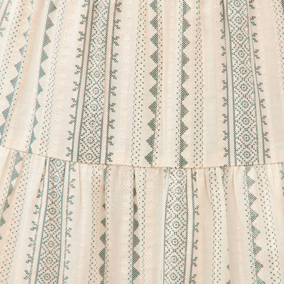 Jupe longue &eacute;vas&eacute;e doubl&eacute;e en coton vert clair femme