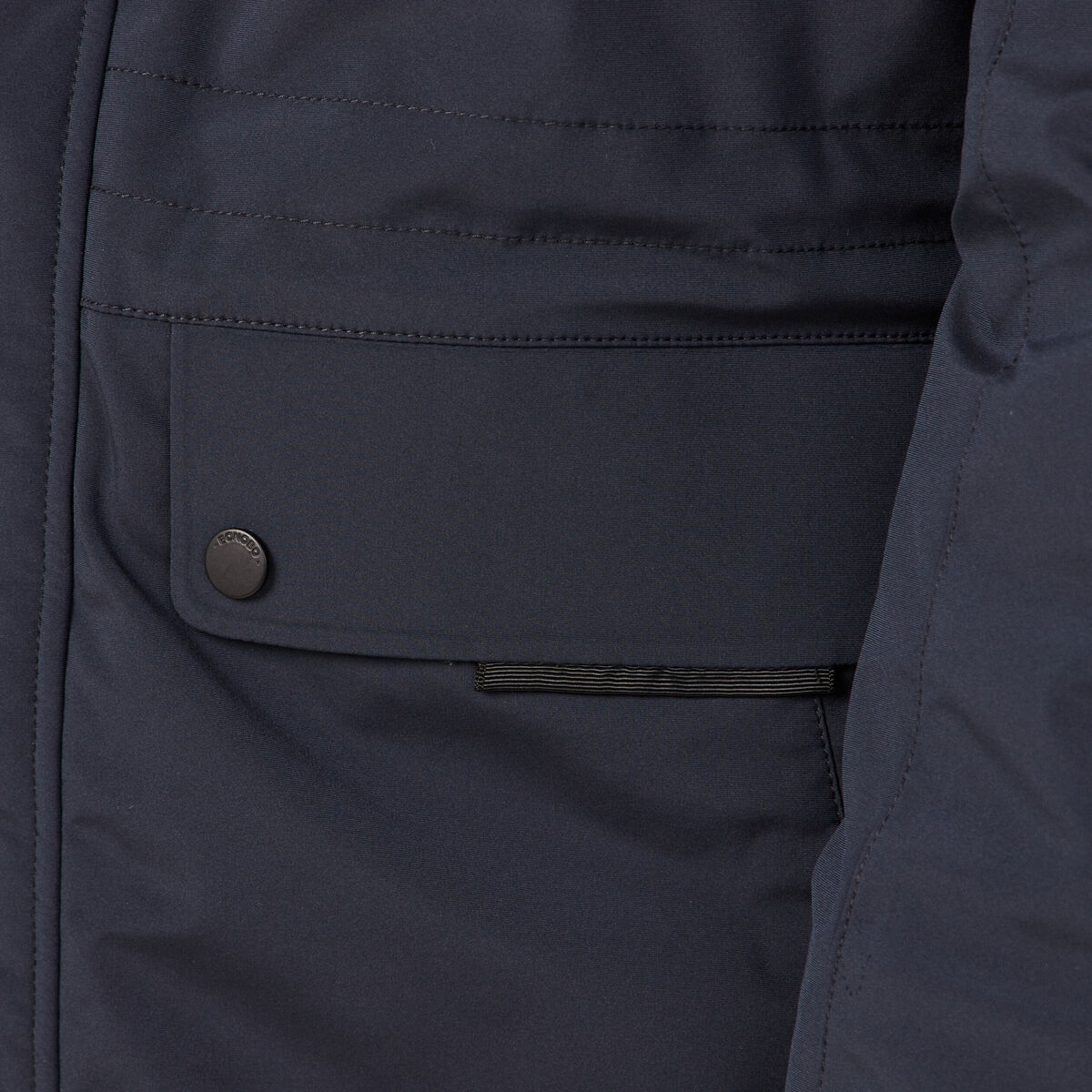 Parka droite à capuche bleu foncé homme