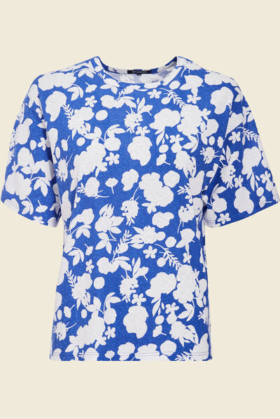 T-shirt manches courtes bleu femme