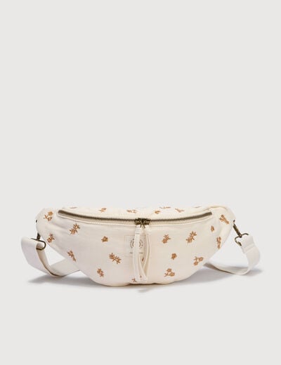 Banane en jeans avec doublure ecru femme